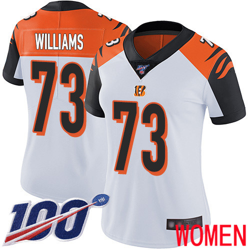 Cincinnati Bengals Limited White Women Jonah Williams Road Jersey NFL Footballl 73 100th Season Vapor Untouchable